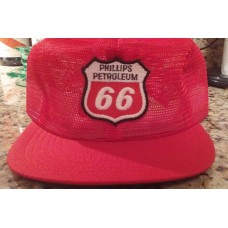 Vintage Phillips 66 Patch Mesh Gas Oil Trucker Snapback Cap Hat Rare Solid RED  eb-38516475